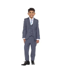 Perry Ellis Little Boys 5 Piece Windowpane Suit,Vest,Pants,Shirt and Tie Set