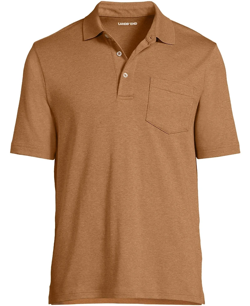 Lands' End Men's Tall Short Sleeve Cotton Supima Polo Shirt with Pocket