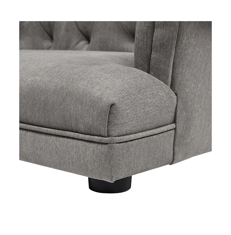 Zeus & Ruta 36.5" Chesterfield Pet Sofa in Uptown Gray