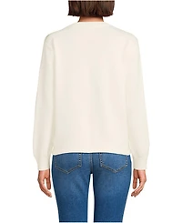 Lands' End Women's Drifter Jacquard Crew Neck Sweater