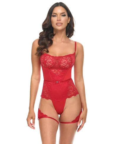Oh La Cheri Women's Candice Satin & Lace Teddy