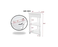 Casainc 33.8" Wood Corner Cabinet Side Table with 3 Tier Solid Legs