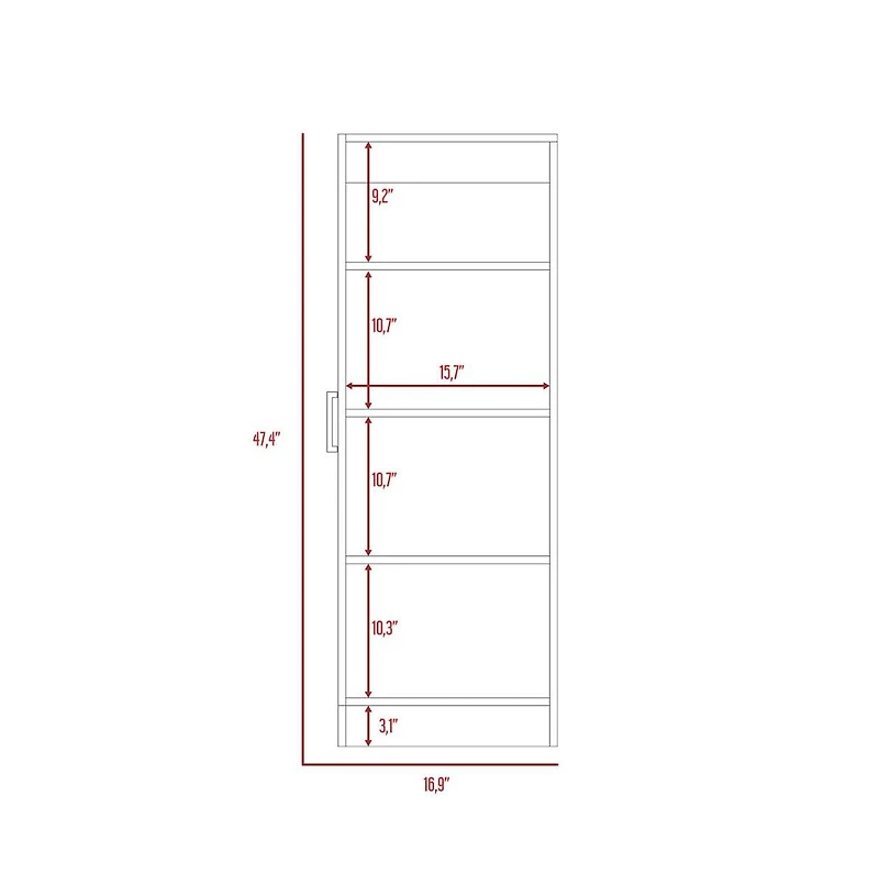 Tuhome Belleria Pantry White Mdf