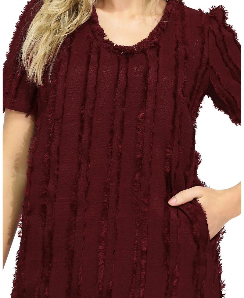 Belle & Bloom Solana Boho Fringe Mini Shift Dress