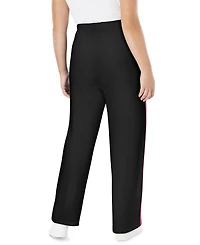 Woman Within Plus Side Stripe Cotton French Terry Straight-Leg Pant
