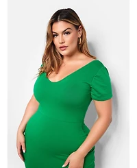 Rebdolls Women's Green Maxi Bodycon Dress