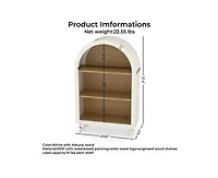 Casainc Arched 3-Tier Storage Cabinet Small Bookcase with 3 Shelves