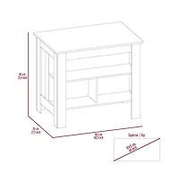 Tuhome Cala Kitchen Island White / Walnut Mdf