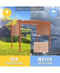 Costway 6.7'x17' Universal Replacement Canopy Cover Pergola Structure Sun Awning