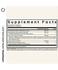 Codeage Liposomal Himalayan Shilajit+ Supplement - 500 mg Shilajit, Ksm-66 Ashwagandha, CoQ10, Fulvic Ionic Minerals, Calcium, Magnesium, BioPerine