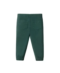 Andy & Evan Baby Boys Grey Polo w/Plaid Collar Twill Pull On Pant