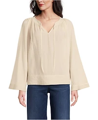 Lands' End Women's Voile Tie Neck Poet Blouse