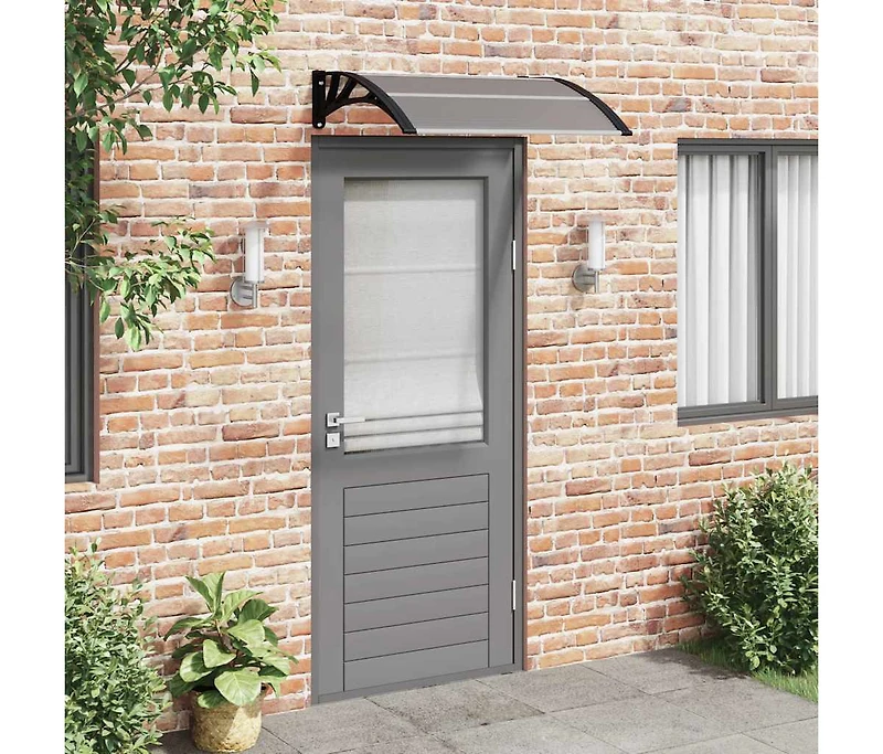 Door Canopy Black Polycarbonate, Abs, Aluminum 39.4 x 29.5 in