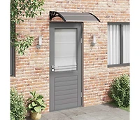 Door Canopy Black Polycarbonate, Abs, Aluminum 39.4 x 29.5 in