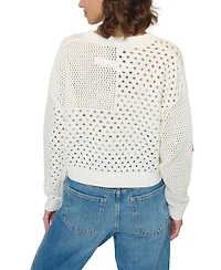 Central Park West Women's Darcy Open Stitch Embroidered Cardigan