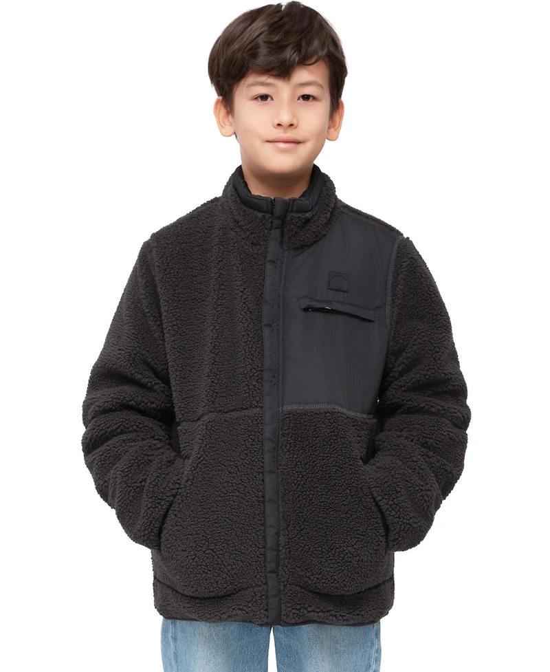 Rokka&Rolla Little and Big Boys' Reversible Lightweight Fleece Jacket