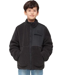 Rokka&Rolla Little and Big Boys' Reversible Lightweight Fleece Jacket
