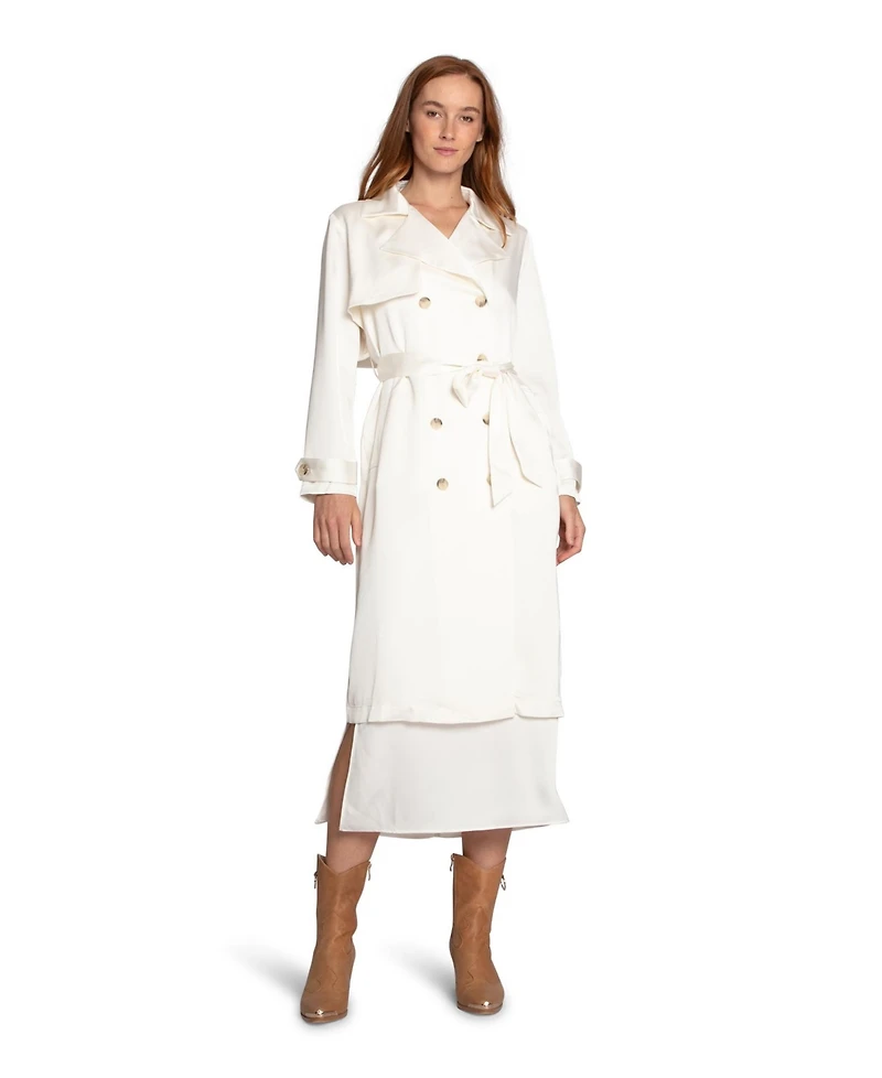 Belle & Bloom Women's Love Language Satin Trench