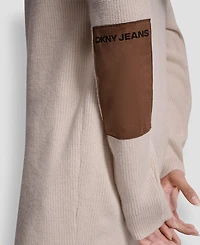 Dkny Jeans Women's Shaker Stitch Cropped Cardigan Sweater