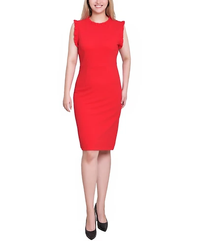 Ny Collection Women's Sleeveless Ruffle Detail Dress