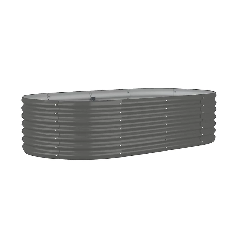 Garden Raised Bed Grey Powder-coated steel Large Durable