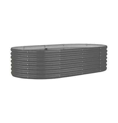 Garden Raised Bed Grey Powder-coated steel Large Durable