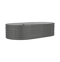 Garden Raised Bed Grey Powder-coated steel Large Durable
