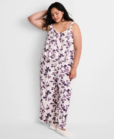 State of Day Women's 2-Piece Sleeveless Top and Pants Sleep Set, Regular Plus, Macy's Exclusive