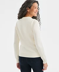 Style & Co Women's Crewneck Holiday Whimsy Sweater, Macy's Exclusive