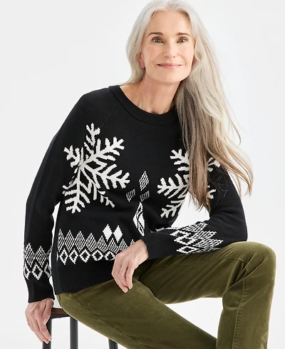 Style & Co Women's Crewneck Whimsy Pullover Sweater, Macy's Exclusive