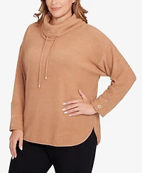 Ruby Rd. Plus Cozy Cowl Neck Drawstring Sweater