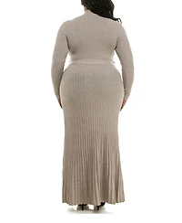 Taylor Plus Pleated Bodycon Sweater Dress