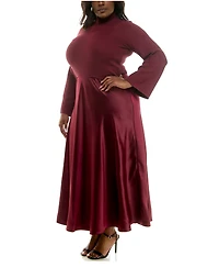 Taylor Plus Long Sleeves Twofer Maxi Dress