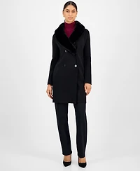 T Tahari Women's Faux-Fur Shawl-Collar Jacket