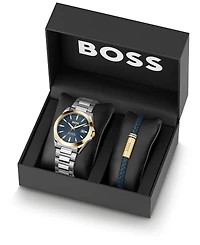 Hugo Boss Men's Strike Giftset Quartz Basic Calendar Stainless Steel Watch, 41mm