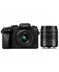 Panasonic Lumix Dmc-G7 Mirrorless Camera with Lumix G Vario 14-42mm and 45-150mm Lens, Bundle with Tripod, Microphone, Triple Shoe V-Bracket, On Camer