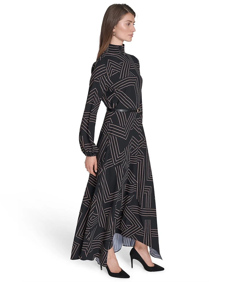 Halston Women's Printed Asymmetric Dress