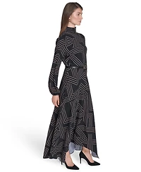 Halston Women's Printed Asymmetric Dress