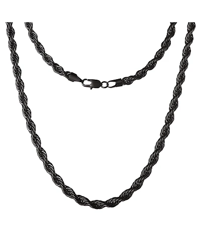 Lucky Brand Black Twisted Rope Chain Necklace