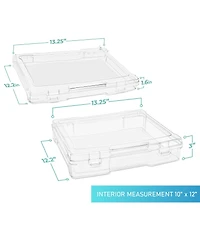 Sorbus 9 Piece Variety Size Clear Stackable Portable Project Case Fits 10"x12" - Snap Closure, Ideal for Board Games, Crafts, and Office
