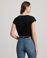 Lauren Ralph Lauren Petite Sequin Crest Jersey T-Shirt