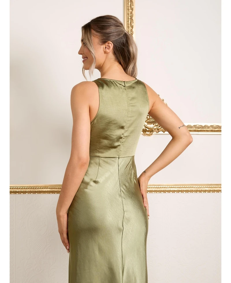 Six Stories Cowl Front Satin Bridesmaid Dress