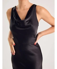 Six Stories Cowl Front Satin Bridesmaid Dress
