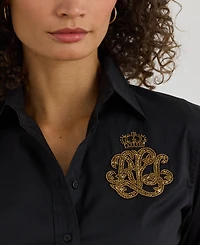 Lauren Ralph Petite Classic Fit Point Collar Shirt