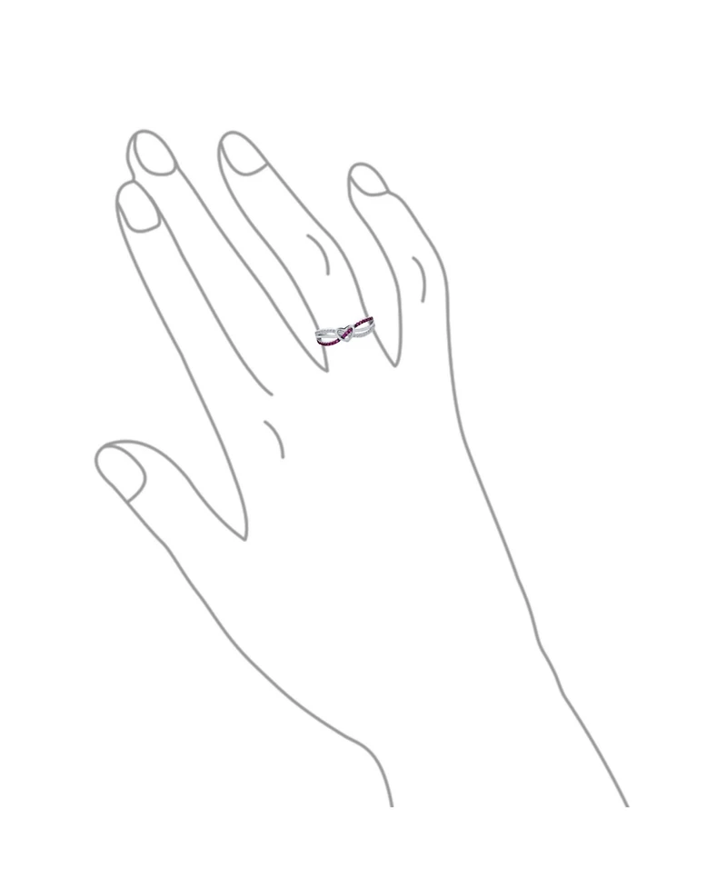 Bling Jewelry Friendship Pink Cz Infinity Band Heart Shape Promise Ring Cubic Zirconia Sterling Silver