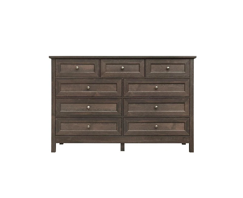 Casainc Wood Storage Cabinet with 9 Drawers and Silver Handle