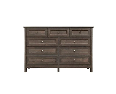 Casainc Wood Storage Cabinet with 9 Drawers and Silver Handle