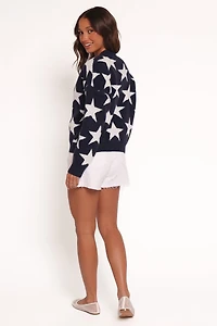 Petal and Pup Women's Sailor Star Knit Cardigan - Navy