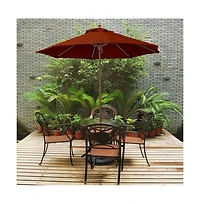 Astella 9-Foot Wood-Grained Steel Market Patio Umbrella
