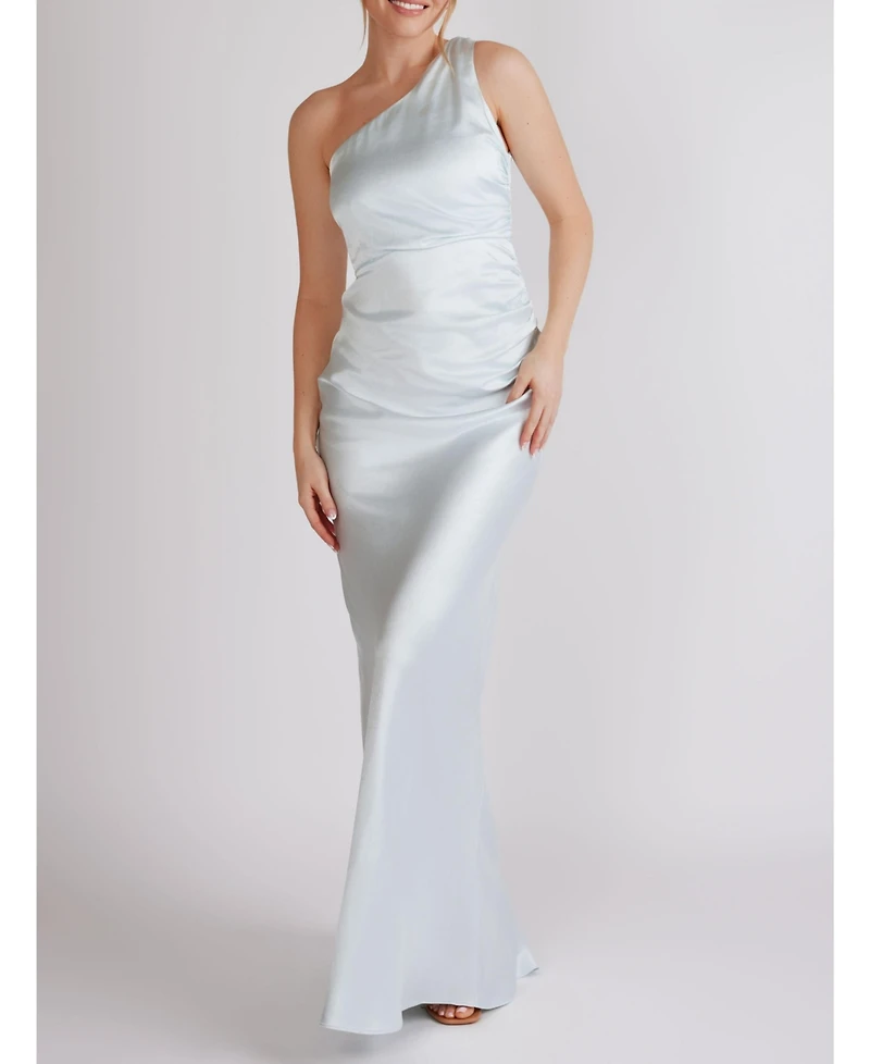 Six Stories Women's One Shoulder Satin Bridesmaid Dress